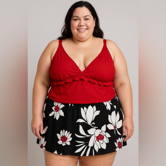 Old Navy Vibrant Red Tankini Top Size 4X - Picture 14 of 14